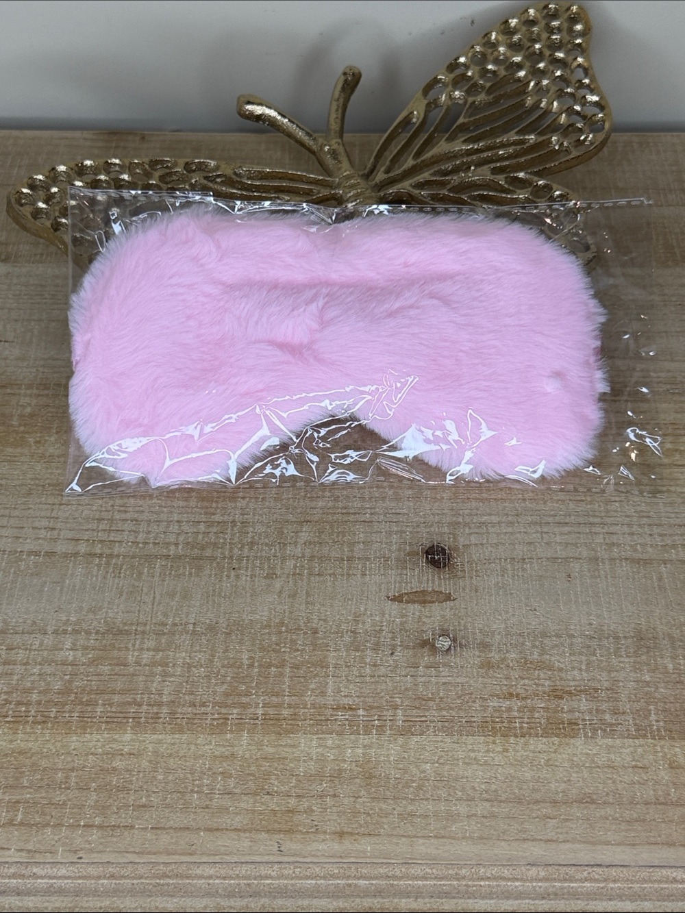 Pink Faux Fur Sleep Mask - Soft Eye Shade
